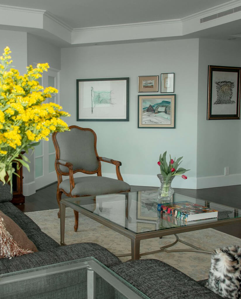 Designer d'intérieur du salon d'un penthouse à Montréal